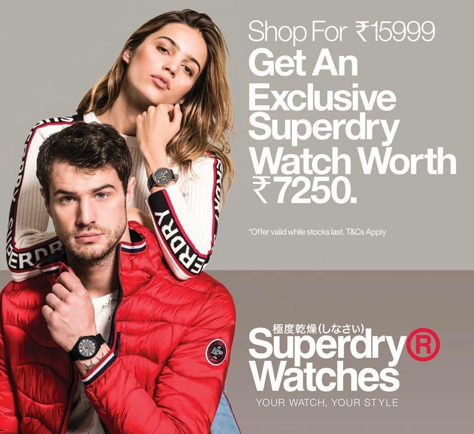 Shop for 16000 and win a superdry watch worth 7500 free